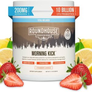 Roundhouse Provisions Morning Kick Digestive Powder (Strawberry Lemonade, 9.1 oz)